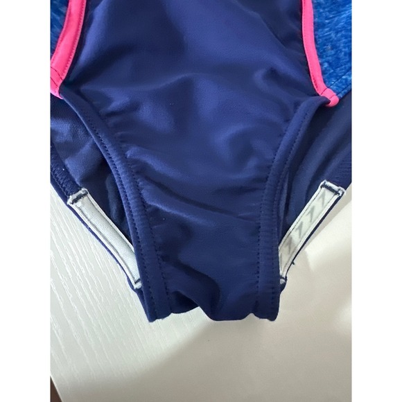 Speedo Kids Swimsuit XS Navy Blue Pink Blue Athletic One Piece Swim Wear - Picture 6 of 6